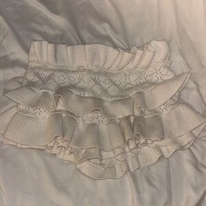 White Edikted Ruffle Shorts